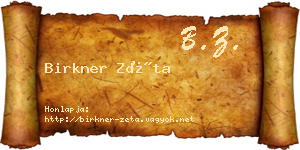 Birkner Zéta névjegykártya